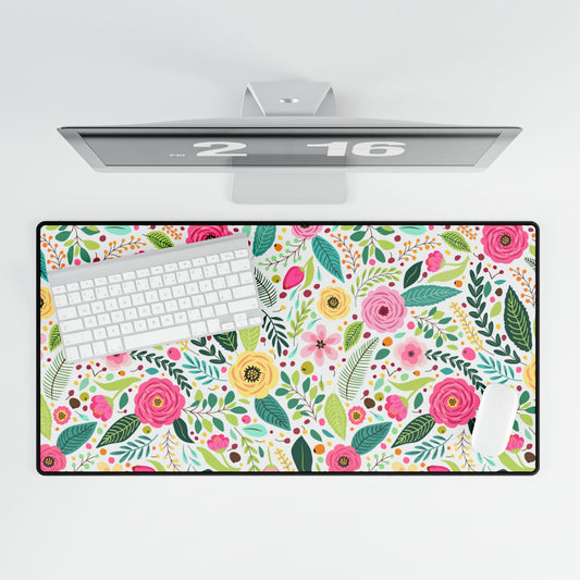 Light Floral Desk Mats